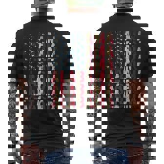 Alabama American Flag Patriotic Men's T-shirt Back Print | Mazezy