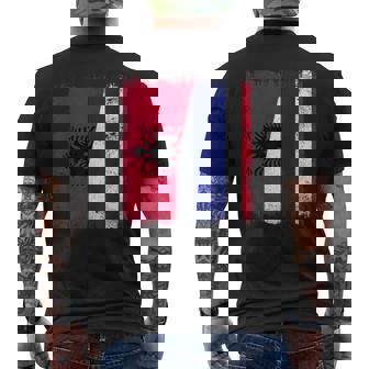 Albania Thailand Half Flag Albanian Thai Roots Men's Back Print T-Shirt | Mazezy