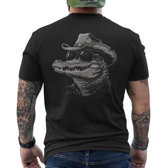 Alligator Cowboy Hat Gator Crocodile Reptile Lover Men's T-shirt Back Print - Thegiftio UK