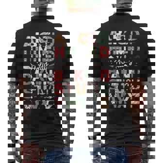 Alphabet Baking Cookies Cake Decorating Baking Lover Men's Back Print T-Shirt | Mazezy