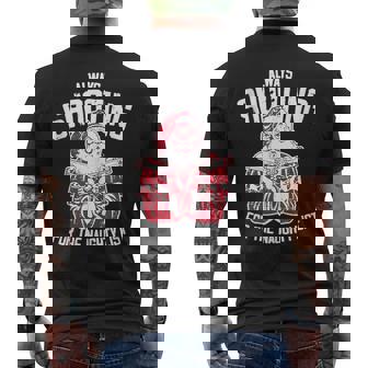 Always Shooting For The Naughty List Santa Gun Tank Top Men's Back Print T-Shirt | Mazezy