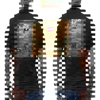 Amazing Laos Elephant With Country View Costume Men's Back Print T-Shirt | Mazezy