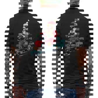 Amazing Racing Santa Claus For Go Kart Lovers Men's Back Print T-Shirt | Mazezy
