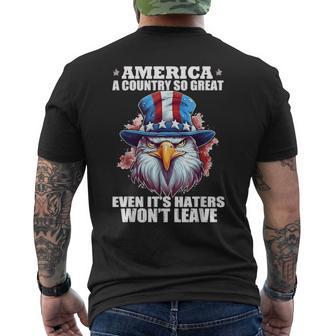 America A Country So Great Even It's Haters Won't Leave Men's T-shirt Back Print - Thegiftio