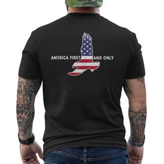 America First USA Flag Eagle AFAO American Patriot Pride Tank Top Men's Back Print T-Shirt | Mazezy