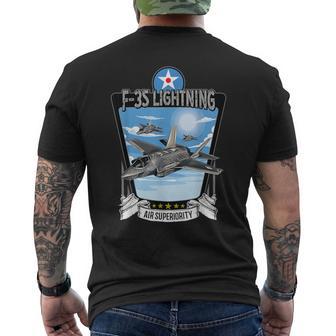 American Aircraft Camouflage F35 Lightning Men's T-shirt Back Print - Thegiftio UK