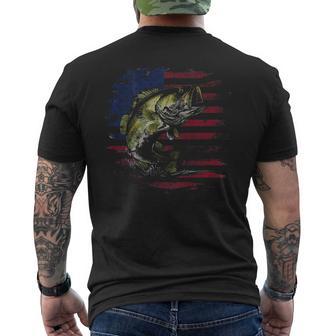 American Flag Camo Bass Fish Fishing Fisherman On Back Men's T-shirt Back Print - Thegiftio UK