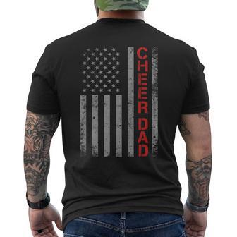 American Flag Cheer Dad Vintage Patriotic Father Cheerleader Men's T-shirt Back Print - Thegiftio UK