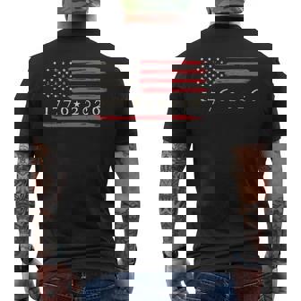 American Flag Distressed Vintage Patriotic 4Th Of July 1776 Men's T-shirt Back Print - Monsterry