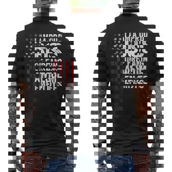 American Flag I'm A Proud Boss Of Freaking Awesome Employees Men's T-shirt Back Print | Mazezy