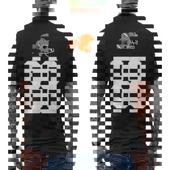 American Football Helmet Style Vintage Number 88 Men's Back Print T-Shirt | Mazezy