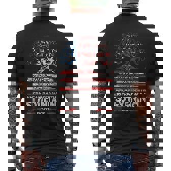 American With Slovenian Roots Patriotic Slovenia Men's Back Print T-Shirt | Mazezy