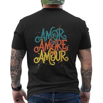 Amor Amore Amour Coloré Rétro T-shirt imprimé au dos - Cadeauxyz