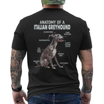 Anatomy Of A Italian Greyhound Men's T-shirt Back Print - Thegiftio UK