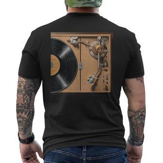 Anatomy Vinyl Record Player Turntable Vintage Elements Men's T-shirt Back Print - Thegiftio UK