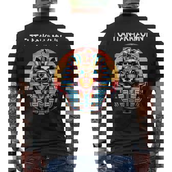 Ancient Egyptian Pharaoh Tutankhamun Men's Back Print T-Shirt | Mazezy