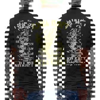 The Angler Soul Sings Saying In Russian Angling Fishing Men's Back Print T-Shirt | Mazezy