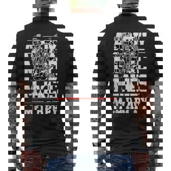 Angry Music Make Me Happy Heavy Metal Metalheads メンズTシャツ バックプリント - Kawaiitshirt