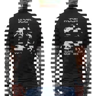 Animal Rights Hypocrisyegan メンズTシャツ バックプリント - Kawaiitshirt