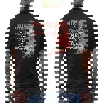 Anime Y Bocetos Manga Otaku Anime Japonés Niña Adolescente Camiseta Hombre Estampado Espalda - Regaloses