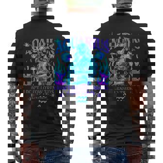 Aquarius Zodiac Attitude With Bold Trendsetter Vibes Men's Back Print T-Shirt | Mazezy