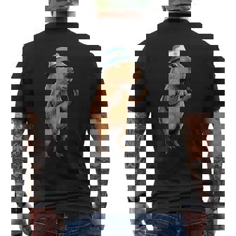 Argentinian Capybara Argentina Flag Argentine Capibara Tank Top Men's Back Print T-Shirt | Mazezy