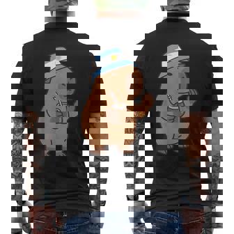 Argentinian Capybara Montoncito Yerba Mate Capibara Men's Back Print T-Shirt | Mazezy