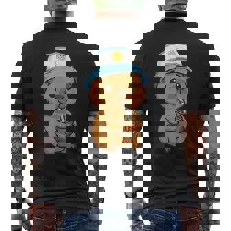 Argentinian Capybara Yerba Mate Kawaii Argentina Capibara Men's Back Print T-Shirt | Mazezy