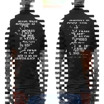 Arguing With Me Is Pointless I Knew I Was Wrong Skull Men's T-shirt Back Print - Thegiftio