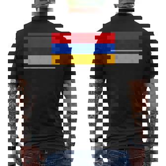 Armenia Armenian Tricolor National Flag Independence Day Men's Back Print T-Shirt | Mazezy