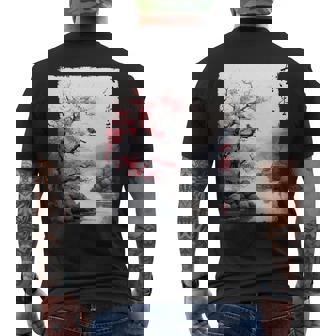 Art Japonaisintage En Fleurs De Cerisier Manche Longue T-shirt imprimé au dos - Cadeauxyz