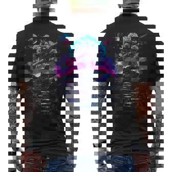 Astronaut Infinity Steps Outer Space Explorer Galaxy Science Men's Back Print T-Shirt | Mazezy