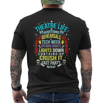 Theatre Life Nerd Actor Musical Theater Auditions Rehearsals Men's T-shirt Back Print - Seseable
