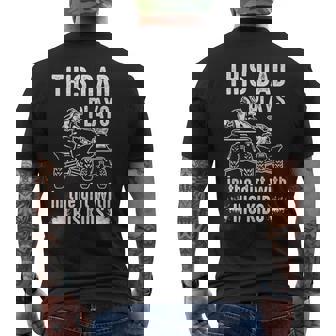 ATV Four Wheeler This Dad Plays In Dirt With Kids Tank Top Men's Back Print T-Shirt | Mazezy