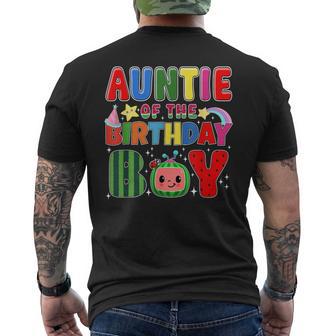 Auntie Of The Birthday Boy Melon Family Matching Men's T-shirt Back Print | Seseable UK