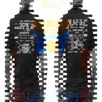 Auntie Of The Birthday Boy Milk And Cookies Lover Men's T-shirt Back Print - Thegiftio