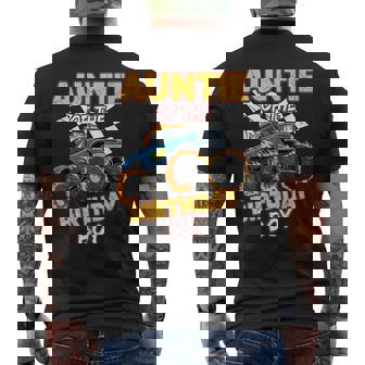 Auntie Of The Birthday Boy Monster Truck Birthday Family Men's T-shirt Back Print - Monsterry