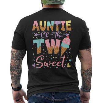 Auntie Of The Two Sweet 2Nd Birthday Summer Ice Cream Men's T-shirt Back Print - Thegiftio UK