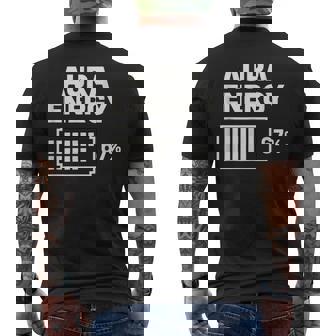 Aura Energy 67 Percent Battery Minimalist Spiritual Mood Men's Back Print T-Shirt | Mazezy