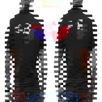 Australia Tonga Heart Flag Australian Tongan Friendship Men's Back Print T-Shirt | Mazezy