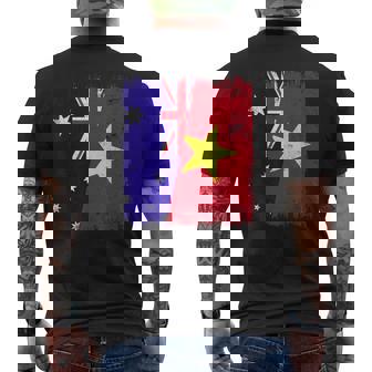 Australia Vietnam Half Flag Australian Vietnamese History Men's Back Print T-Shirt | Mazezy