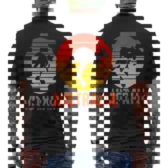 Australia Vintage Kangaroo Outback Nature Men's Back Print T-Shirt | Mazezy