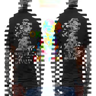 Autism Awareness Cute Dinosaur Animal Its Ok To Be Different Men's T-shirt Back Print - Thegiftio