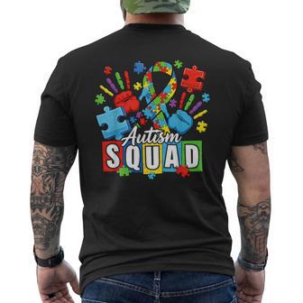 Autism Awareness Autism Support Squad Family Heart Puzzle Men's T-shirt Back Print - Monsterry