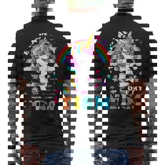 Autism Be In Awe Of My 'Tism Meme Autistic Unicorn Men's T-shirt Back Print - Thegiftio