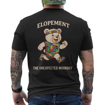 Autism Neurodiversity Bear Elopement The Unexpected Workout Men's T-shirt Back Print - Monsterry