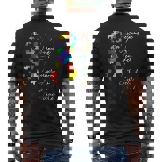 Autismo Conciencia Rompecabezas Cinta Orgulloso Autista Mamá Papá Camiseta Hombre Estampado Espalda - Regaloses