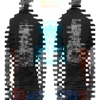 Automotive Blueprint Wireframe Engineering Racing Car Men's Back Print T-Shirt | Mazezy