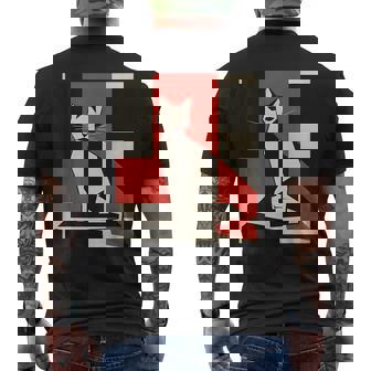 Avant Cat Painting Garde Art For Cat Lover Cat Mom Cat Dad Men's Back Print T-Shirt | Mazezy