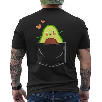 Avocado In Brusttasche -Eganer Humoregetarier Avocado T-Shirt mit Rückendruck - Geschenkecke